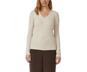 s.Oliver Damen Geripptes Longsleeve mit V-Ausschnitt Langarmshirt V-Neck, gerippt (1er Pack)