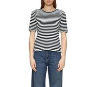 s.Oliver Damen Geripptes T-Shirt mit Ziersaum T-Shirt