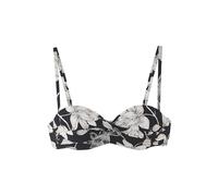 s.Oliver Bügel-Bandeau-Bikini-Top mit schwarz-weißem Blumenmuster