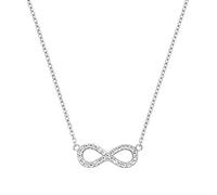 s.Oliver Halskette 925 Sterling Silber Damen Halskette, mit Zirkonia synth., 40+5 cm, Silber, Infinity, Kommt in Schmuck Geschenk Box, 2032882