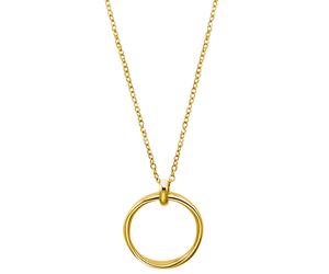 s.Oliver Damen Halskette 2033934 mit Anhänger Kreis Edelstahl gelbgold IP