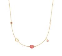 s.Oliver Damen Halskette 2039713 Silber 925 vergoldet synth. Schmucksteine rosa