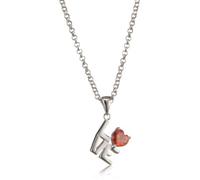 s.Oliver Damen-Halskette Love 925 Sterlingsilber 1 Zirkonia rot 45 cm 405713