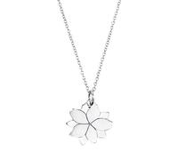 Kette mit Anhänger S.OLIVER "Lotusblüte", silber (silberfarben), Halsketten, Damen, Silber 925 (Sterlingsilber), L: 45 B: 1,1mm, B:1,1mm (11796249-0) silberfarben