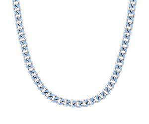 s.Oliver Damen Halskette Panzer 2037972 Edelstahl Emaille blau