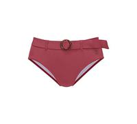 Highwaist-Bikini-Hose S.OLIVER "Rome", Damen, Gr. 44, N-Gr, rot (rostrot), Microfaser, Polyamid, unifarben, Badehosen, mit abnehmbarem Gürtel (35198658-44) rostrot