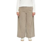 Cordhose S.OLIVER CURVE, Damen, Gr. 46, N-Gr, beige (taupe), Cord, Obermaterial: 100% Polyester, unifarben, bequem lang, Hosen Cordhose, mit Elastikbund / Große Größen (41229155-46) taupe