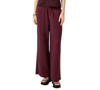 s.Oliver Damen Musselin-Hose - Wide Leg, elastischer Bund mit Schnürung, leicht und atmungsaktiv - Für Urlaub