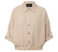 s.Oliver Damen Indoor-Jacke - Relaxed Fit, schimmernd, strukturiert, 3/4-Ärmel mit Hemdkragen