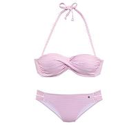 S.OLIVER Bügel-Bandeau-Bikini Damen rosé-weiß Gr.40 Cup D