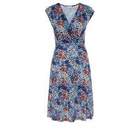 S.OLIVER Jerseykleid Damen blau-koralle bedruckt Gr.42
