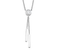 s.Oliver Damen-Kette mit Anhänger 42+3 cm 925 Silber rhodiniert Zirkonia weiß 45 cm - 2015108