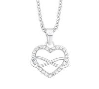 s.Oliver Damen Halskette 2025989, Herz-Anhänger, 925er Sterling Silber rhodiniert