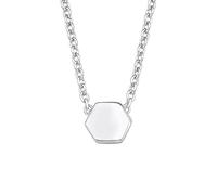 s.Oliver Damen-Kette mit Anhänger SO PURE Sechseck Hexagon Geometrie 925 Silber rhodiniert 45 cm - 2017141