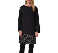 Kurzes Kleid mit Pailletten am Saum 40 schwarz 2173649.9999.40