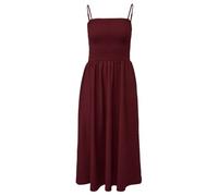 s.Oliver Damen Kleid - Slim Fit, Jersey, Smok-Detail, Spaghettiträger