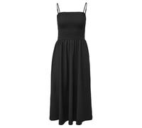 Spaghettiträgerkleid mit Smok-Detail 44 schwarz 2179270.9999.44
