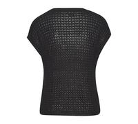Kurzarmpullover S.OLIVER, Damen, Gr. 36/38, schwarz, Strick, Obermaterial: 100% Polyacryl, unifarben, figurumspielend hüftlang, Rundhals, Rippstrickbündchen, Pullover (66140608-36) schwarz