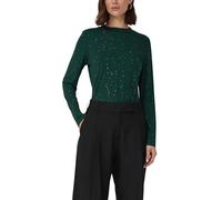 s.Oliver Damen Langarm-Shirt aus Viskose-Jersey mit Schmucksteinen T-Shirt Langarm mit Stehkragen