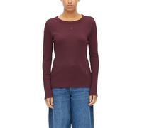 Geripptes T-Shirt im Slim Fit mit Stickerei 42 lila 2186157.4919.42