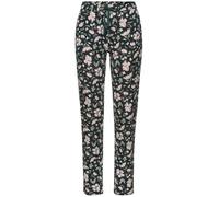 s.Oliver Pyjamahose Damen 44/46 dunkelgrün-rosa geblümt, Single Jersey, 50% Baumwolle/50% Viskose