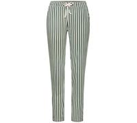 s.Oliver Pyjamahose Damen 44/46 Grün-Weiß gestreift – Single Jersey, 50% Baumwolle/50% Viskose