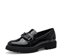 s.Oliver Damen Loafer ohne Absatz Elegant Leicht, Schwarz (Black Patent), 40 EU