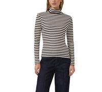 s.Oliver Damen Longsleeve mit Rollkragen und Streifenmuster Langarmshirt mit Rollkragen