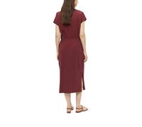 s.Oliver Damen Midi-Kleid aus Baumwollmix - Relaxed Fit, V-Ausschnitt, Tunnelzug, weich und elastisch