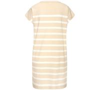 Nachthemd S.OLIVER, Damen, Gr. 40/42, N-Gr, beige (beige, weiß, gestreift), Single Jersey, Obermaterial: 60% Baumwolle, 40% Polyester, gestreift, unifarben, casual, loose fit mini, Rundhals, Kurzarm a