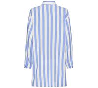 Nachthemd S.OLIVER, Damen, Gr. 38, N-Gr, blau gestreift, Web, Obermaterial: 100% Viskose, gestreift, oversize kurz, V-Ausschnitt, elastischer Bund mit innenliegendem Gummizug, Kleider Nachthemd, mit b