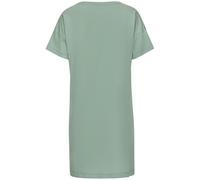 Nachthemd S.OLIVER, Damen, Gr. 44/46, N-Gr, grün, Single Jersey, Obermaterial: 50% Baumwolle, 50% Viskose, unifarben, Basic, kurz, Rundhals, Kleider, Mit kleinem Fromtprint (82234612-44) grün
