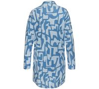 Nachthemd S.OLIVER, Damen, Gr. 32/34, N-Gr, blau (hellblau, blau gemustert), Single Jersey, Obermaterial: 50% Baumwolle, 50% Viskose, lässig geschnitten ca. Mitte Oberschenkel, V-Ausschnitt, 1-Knopf-M