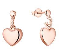 s.Oliver Damen Ohrhänger 2032595 Herz Silber 925/- rosévergoldet