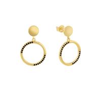 Paar Ohrhänger S.OLIVER "2034889" Ohrringe Gr. Silber 925 (Sterlingsilber), schwarz (gelbgoldfarben, schwarz, schwarz) Damen Ohrhänger mit Zirkonia (17781619-0)