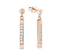 s.Oliver Damen-Ohrhänger Edelstahl teilvergoldet Kristall weiß - 2018797