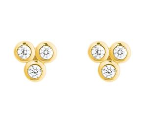 s.Oliver Damen Ohrstecker SO PURE 2027548 Zirkonia Silber vergoldet