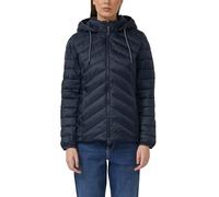 Steppjacke S.OLIVER, Damen, Gr. 38, navy, Web, Obermaterial: 100% Polyester, unifarben, tailliert hüftlang, Rundhals, Bündchen, Jacken Steppjacke, mit Kapuze und Kordelzug (77969933-38)