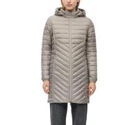 Steppmantel S.OLIVER, Damen, Gr. 42, grau (taupe), Web, Obermaterial: 100% Polyester, unifarben, figurbetont Po-bedeckend, Windstopperbündchen, Mäntel Steppmantel, Abnehmbare Kapuze, Zwei-Wege-Reißver