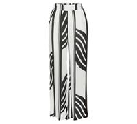 Palazzohose S.OLIVER, Damen, Gr. 38, N-Gr, creme, schwarz bedruckt, Crêpe, Obermaterial: 100% Viskose, bedruckt, figurumspielend lang, Hosen Palazzohose, aus Viskose-Crepe, Sommerhose (81850527-38) cr