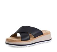 s.Oliver Damen Pantolette mit Kreuzbandage und bequemem Keilabsatz 5-27262-44, Größe:37 EU, Farbe:Blau