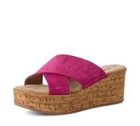 s.Oliver Damen Pantoletten aus Leder mit Keilabsatz, Rosa (Pink), 36 EU