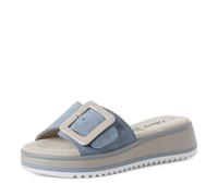 s.Oliver Damen Pantoletten aus Leder mit Schnalle, Blau (Soft Blue), 40 EU