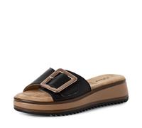 s.Oliver Damen Pantoletten aus Leder mit Schnalle, Schwarz (Black Nappa), 41 EU