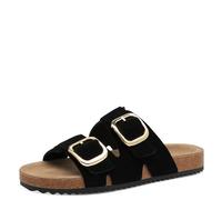 s.Oliver Damen Pantoletten aus Leder mit Schnallen, Schwarz (Black), 37 EU