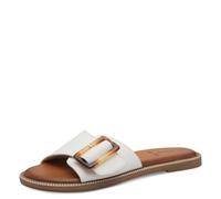 s.Oliver Damen Pantoletten mit Schnalle Vegan, Weiß (White), 38 EU