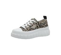 s.Oliver Damen Plateau Sneaker aus Stoff Bequem, Mehrfarbig (Leopard), 38 EU
