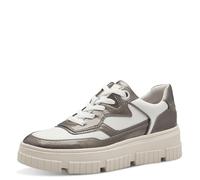 s.Oliver Damen Plateau Sneaker Low Top Vegan, Weiß (White/Grey), 40 EU