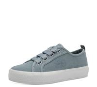 s.Oliver Damen Plateau Sneaker mit Breiten Schnürsenkeln Low Top, Blau (Denim), 40 EU