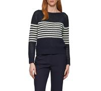 s.Oliver Damen Pullover aus leichtem Lochstrick mit dekorativen Knöpfen, Baumwollmix